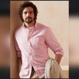 NWT Banana Republic Large Pink Untucked Oxford Shirt